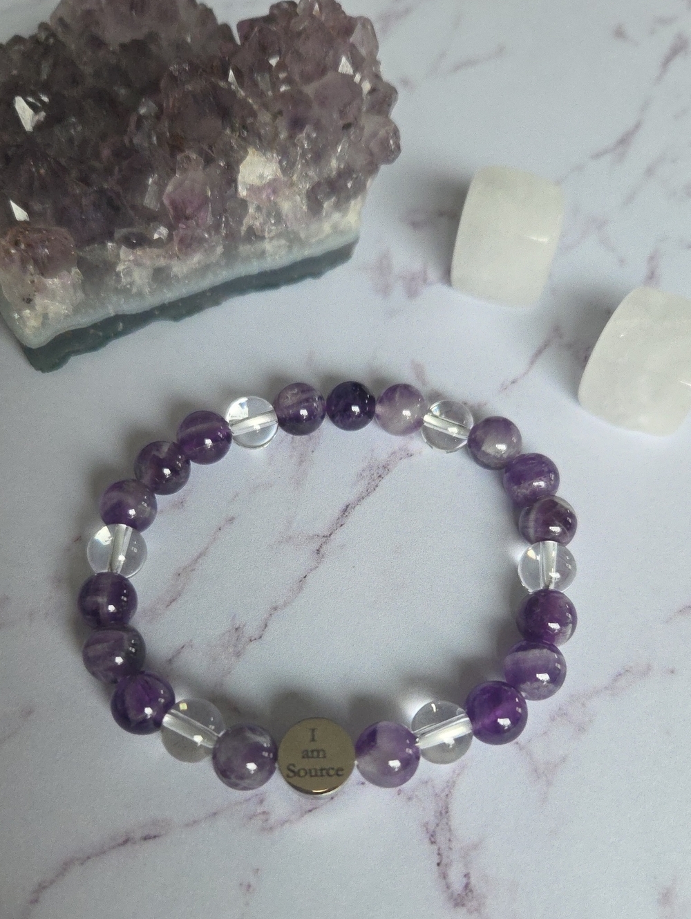 Handmade I Am Source Affirmation Crystal Bracelet